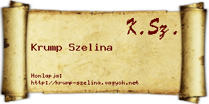 Krump Szelina névjegykártya